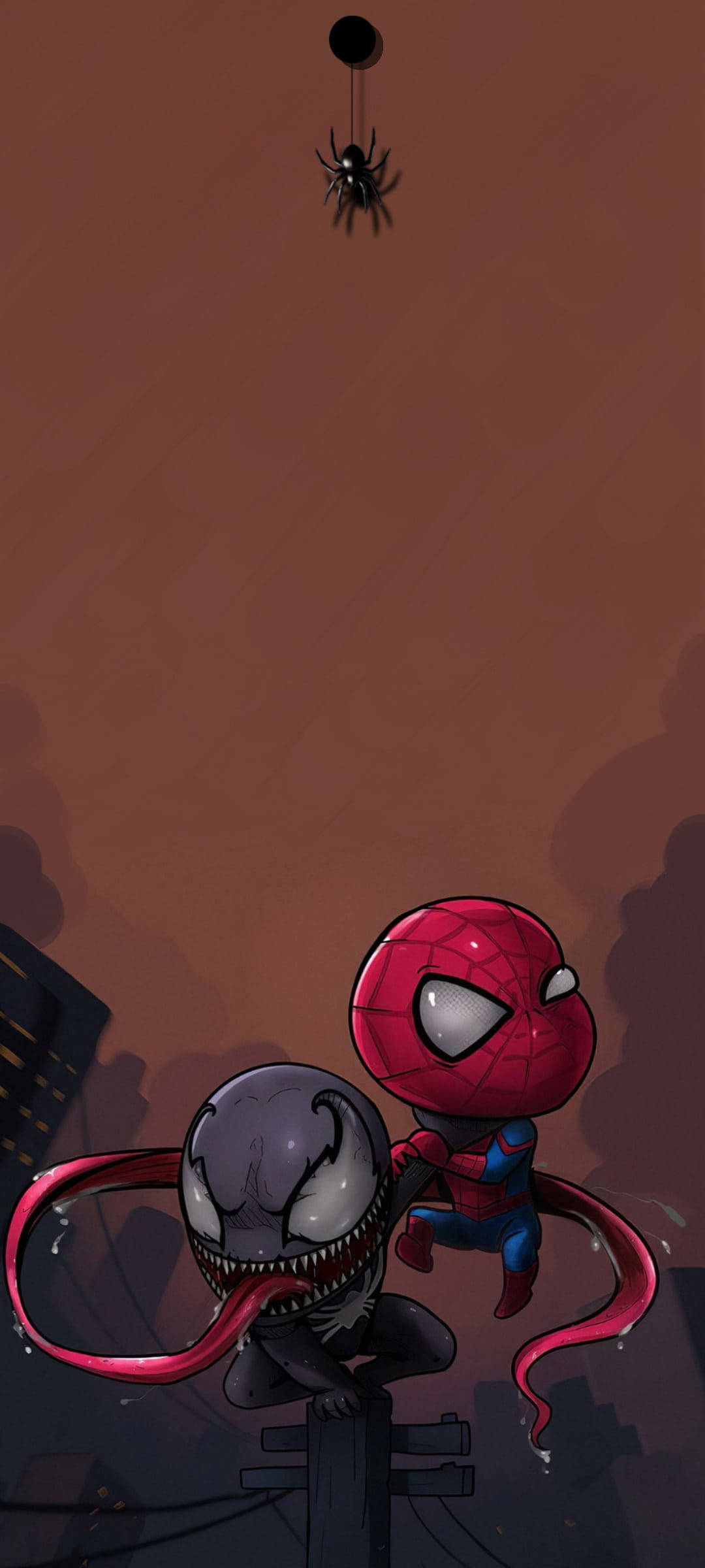 Puntos y muescas Venom y Spider-Man Fondos de pantalla