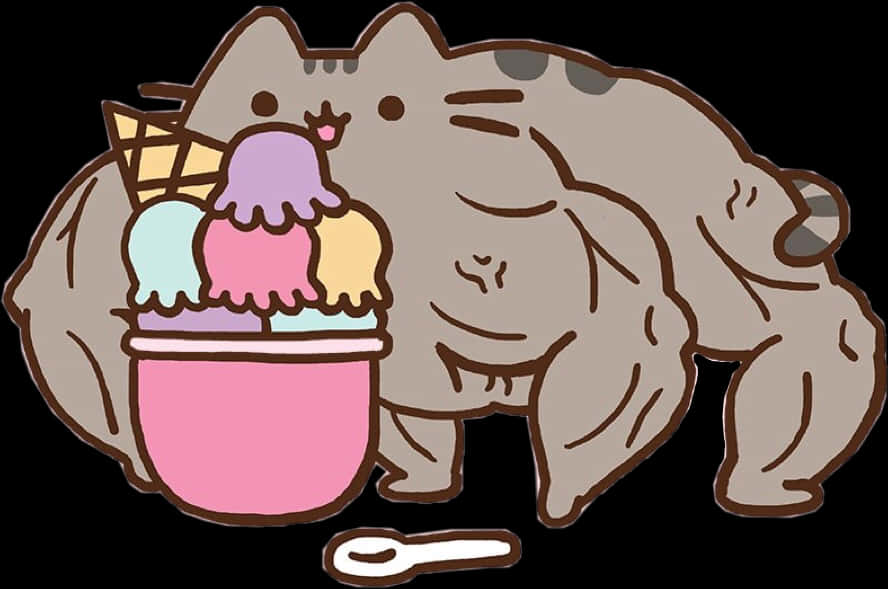 Pusheen con Helado Fondos de pantalla