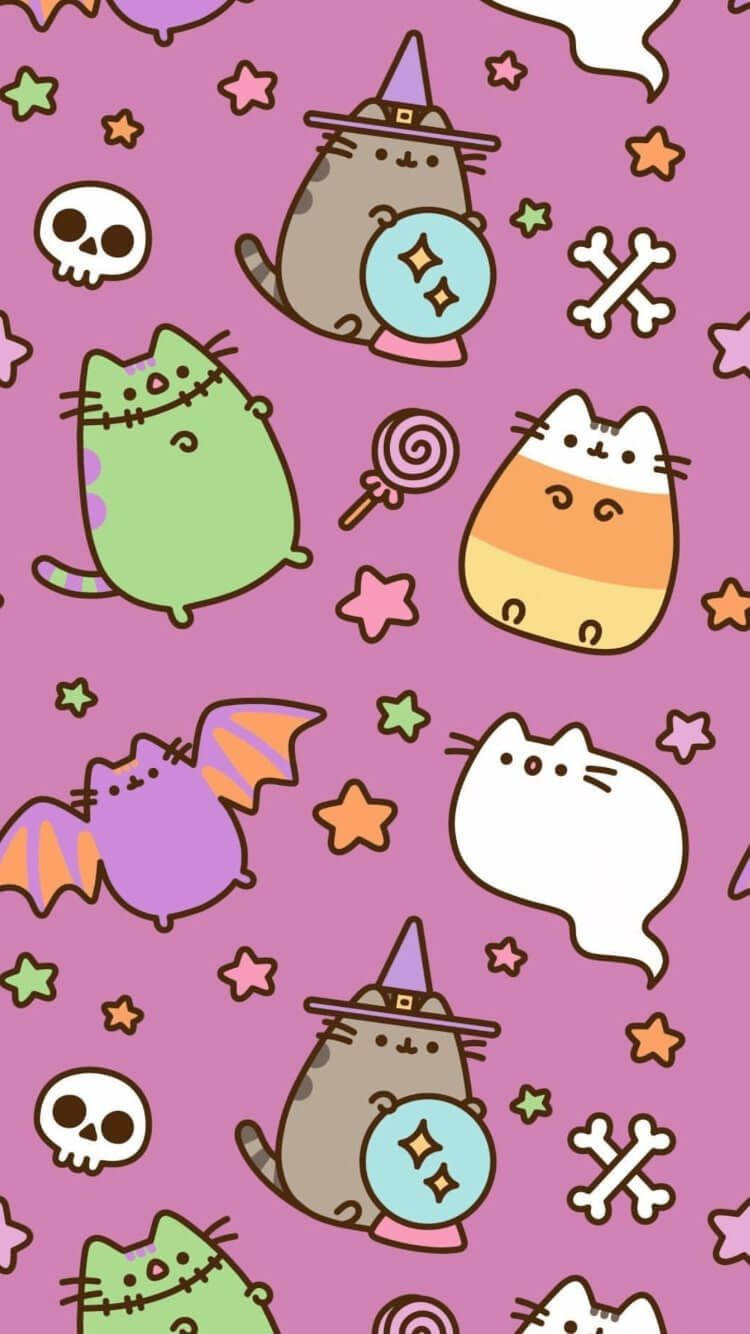 Pusheen Halloween HD Kawaii Fondos de pantalla