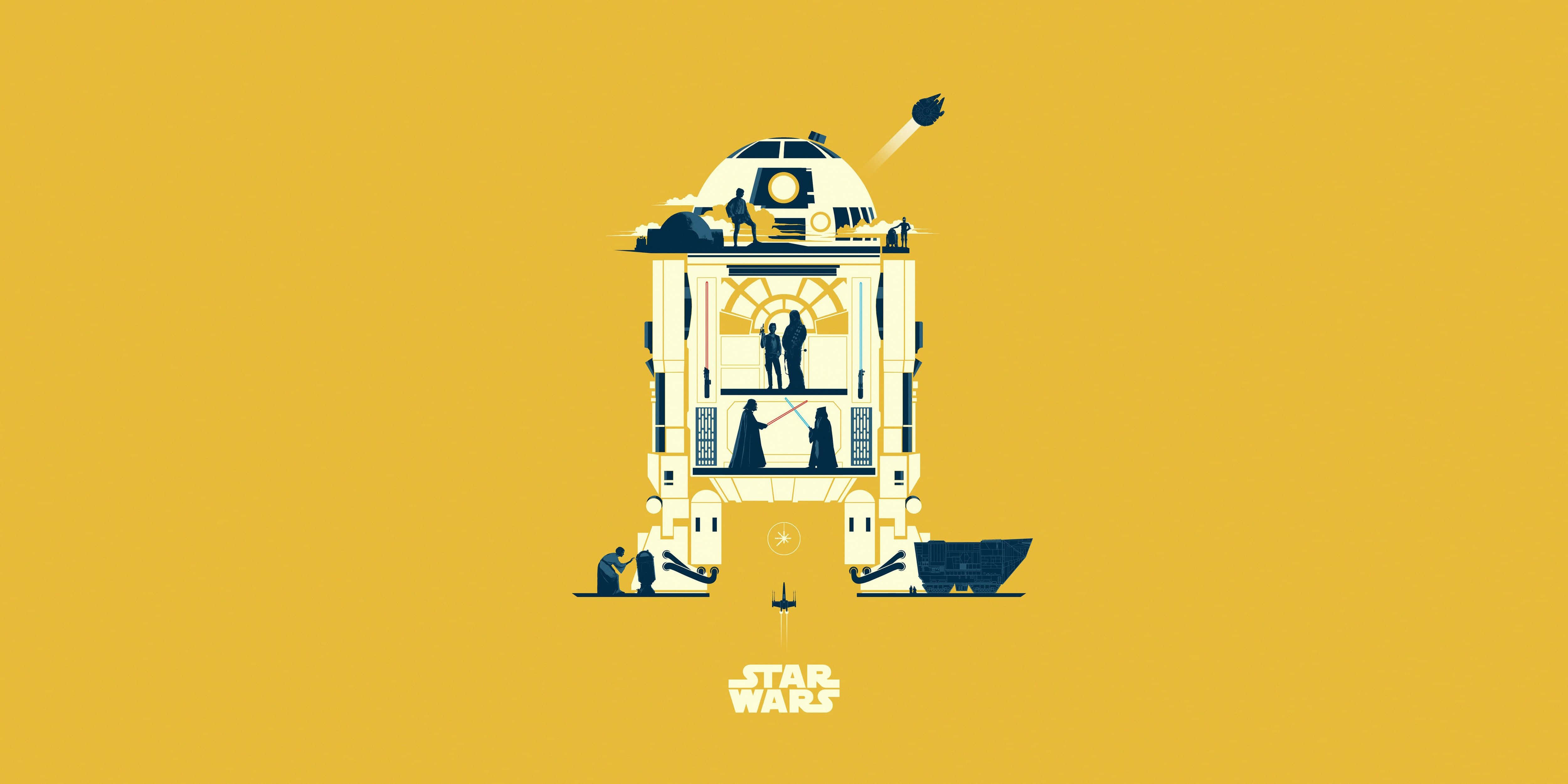 R2-D2 amarillo para iPad Fondos de pantalla