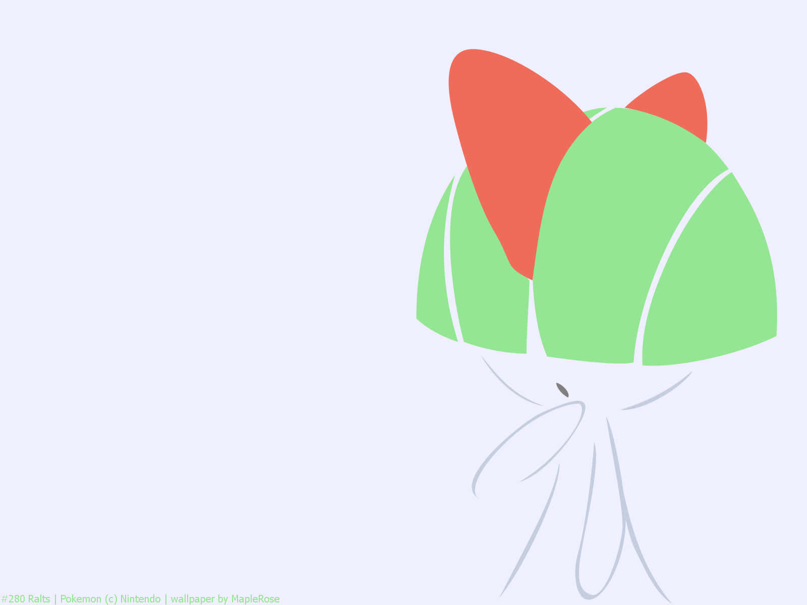 Ralts en fondo blanco azulado Fondos de pantalla