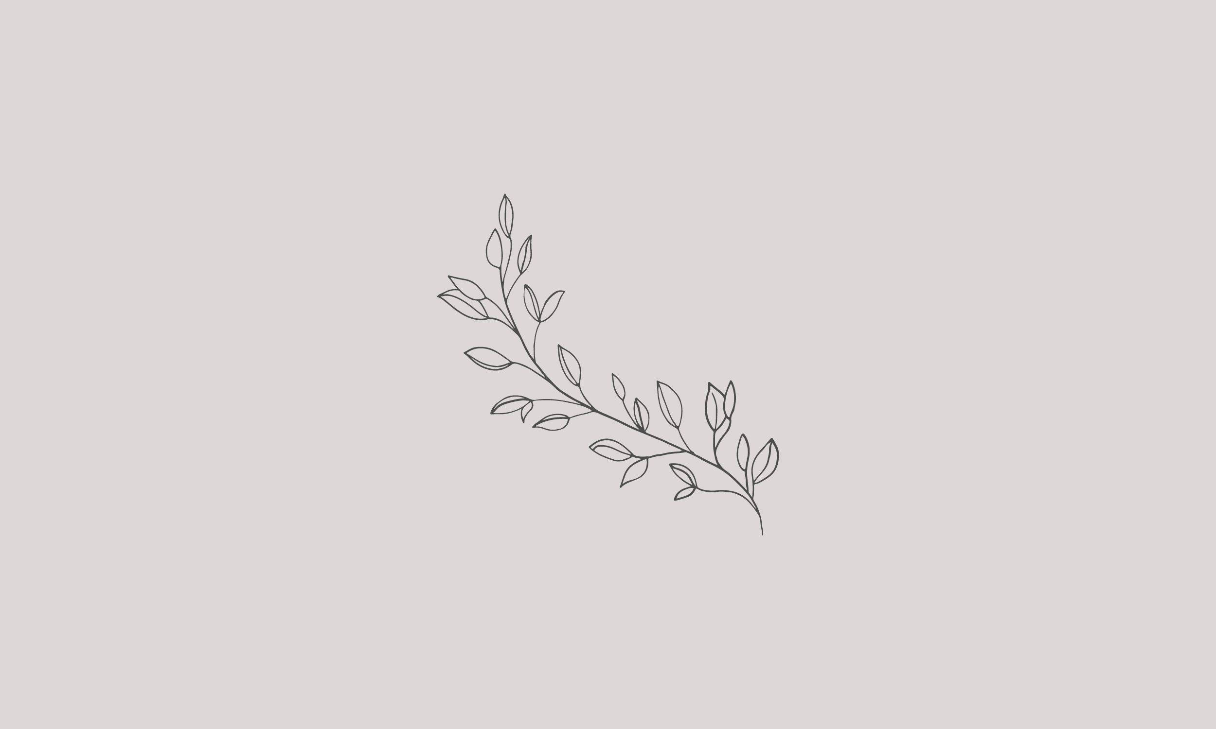 Rama de hoja minimalista estética para laptop Fondos de pantalla