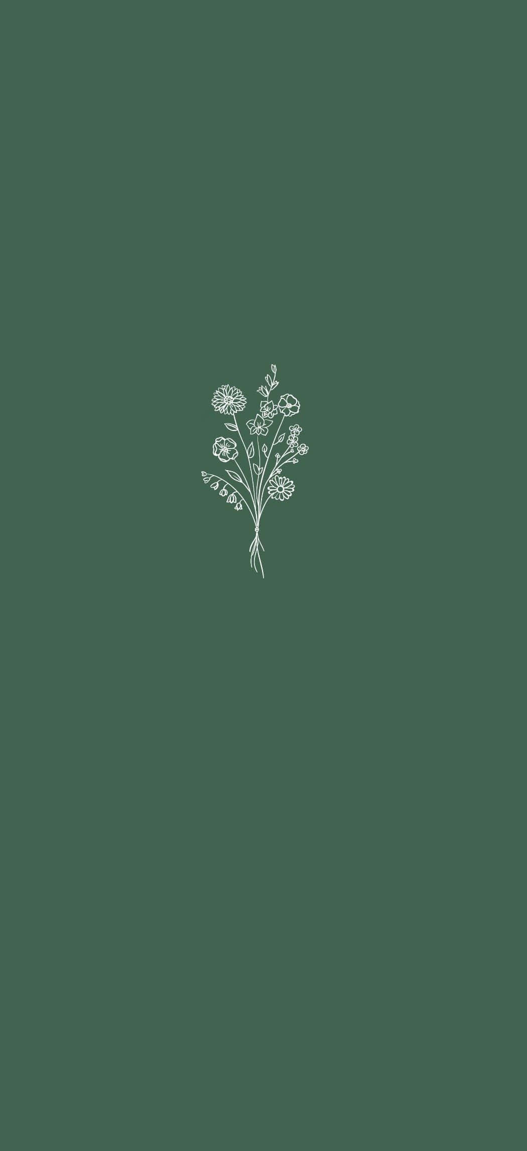 Ramo de Flores Estético Verde Mínimo Fondos de pantalla