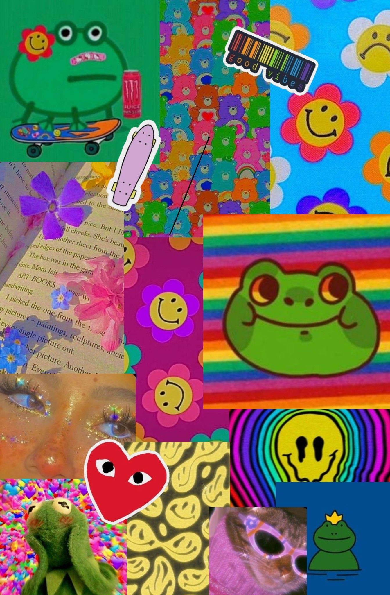 Rana Estética Indie Corazones Flores Fondos de pantalla