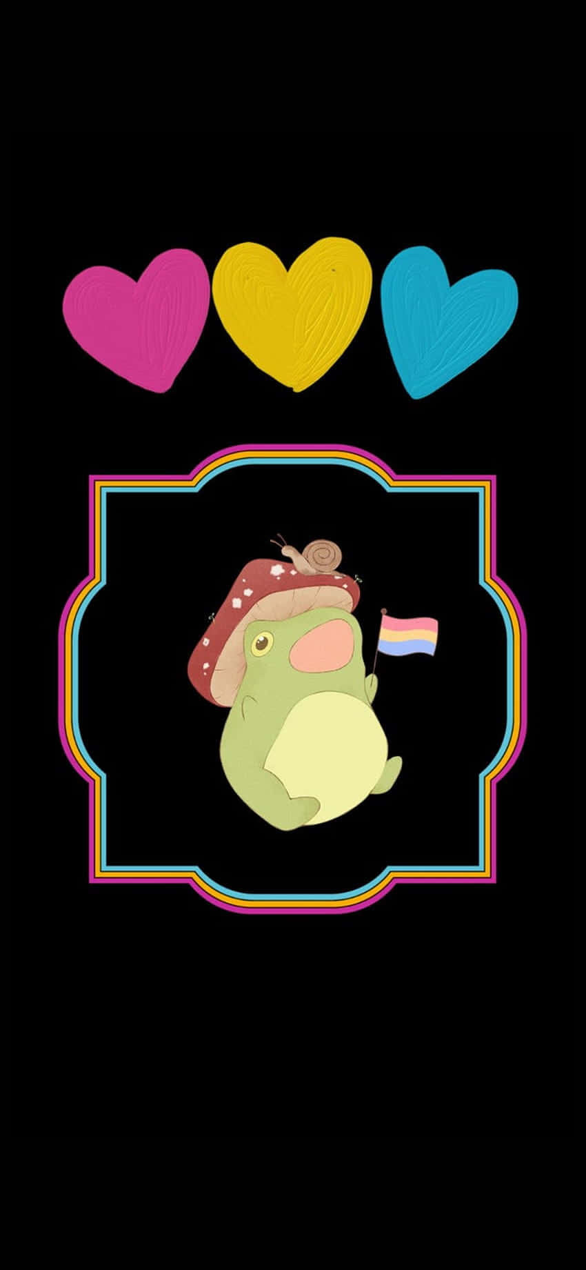 Rana Sosteniendo Bandera LGBT Linda Ilustración Digital Fondos de pantalla