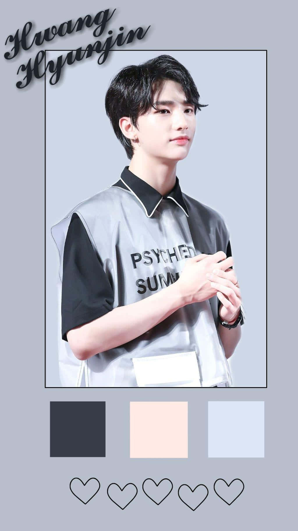Rapero surcoreano Hwang Hyunjin fondo gris Fondos de pantalla