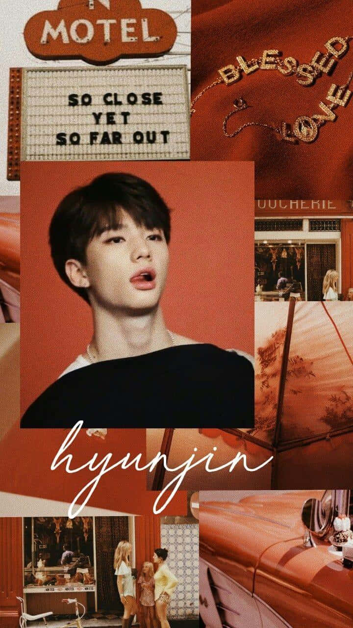 Rapero surcoreano Hyunjin tema naranja oscuro Fondos de pantalla