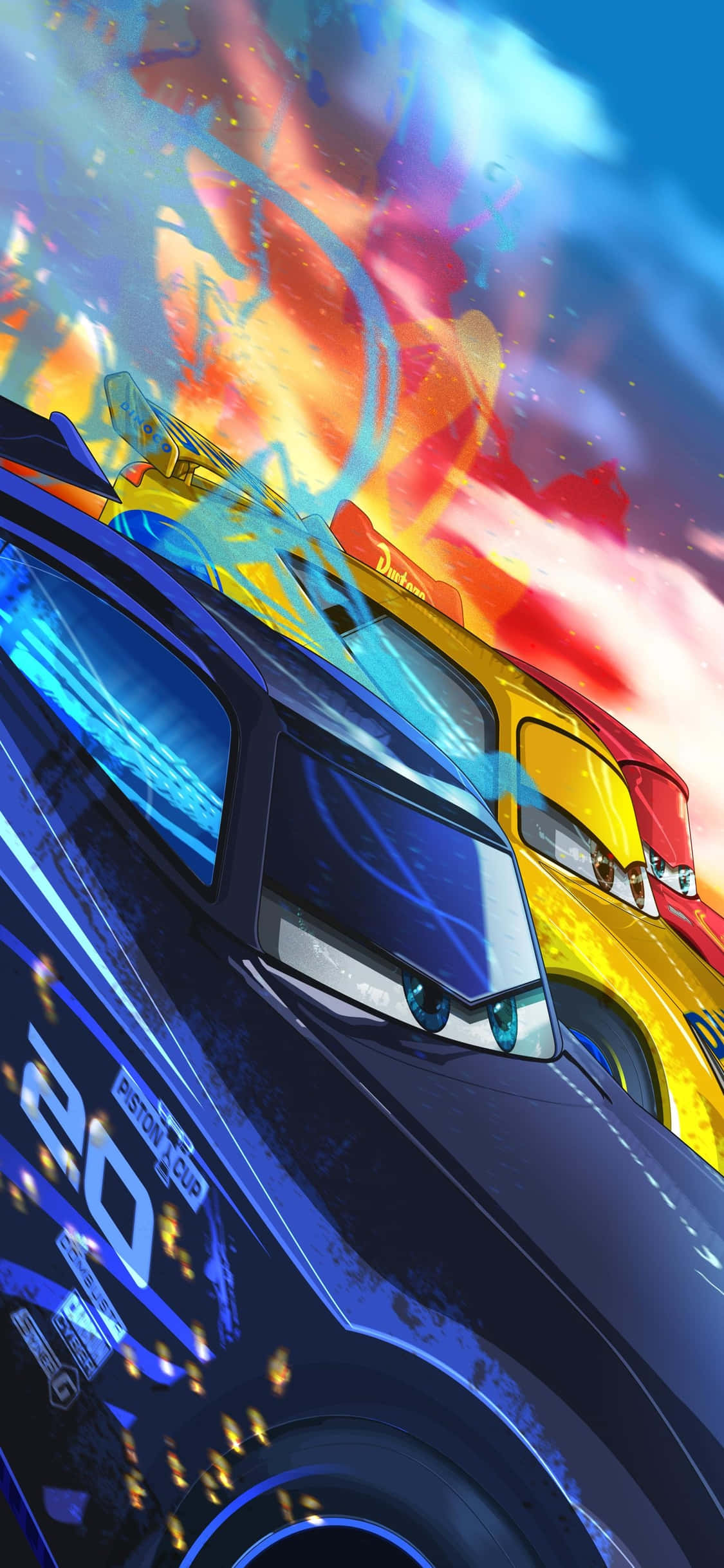 Rayo, Storm Carrera Fondo de Cars para iPhone X Fondos de pantalla