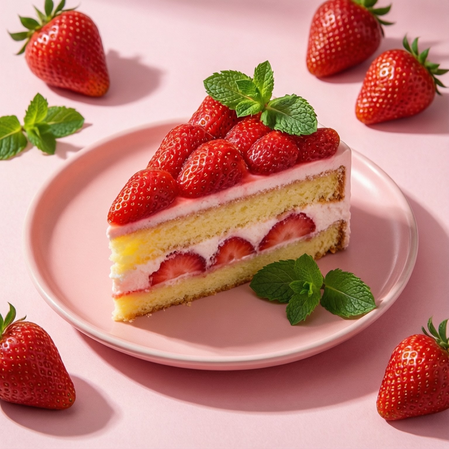 Rebanada de pastel de fresa Fondos de pantalla