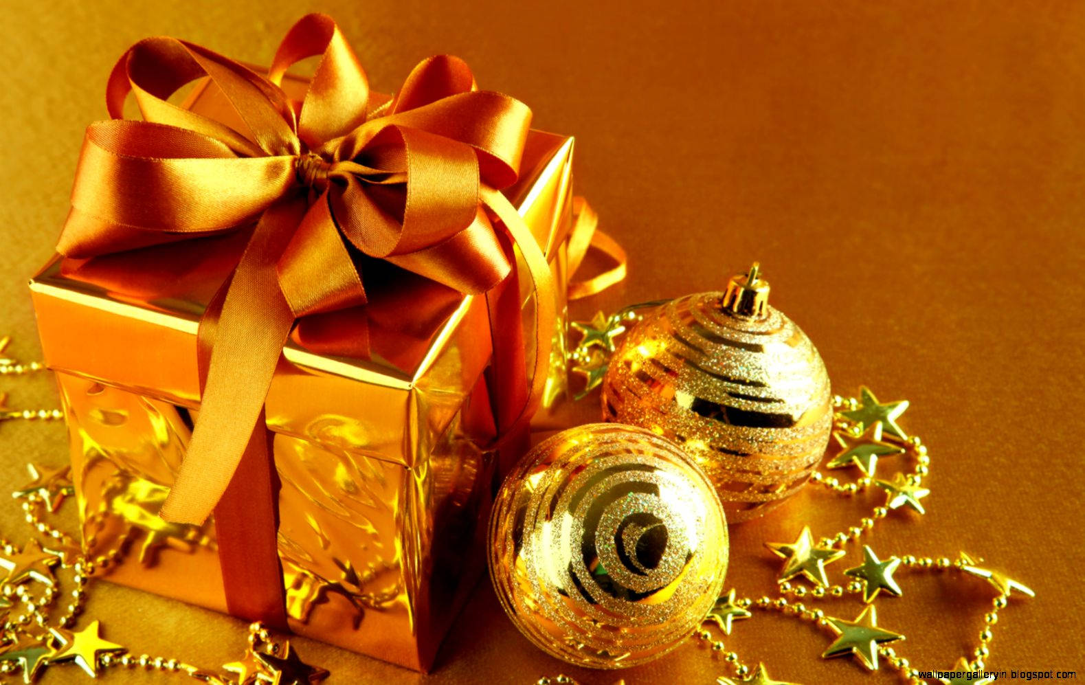 Regalo de Navidad Dorado Fondos de pantalla