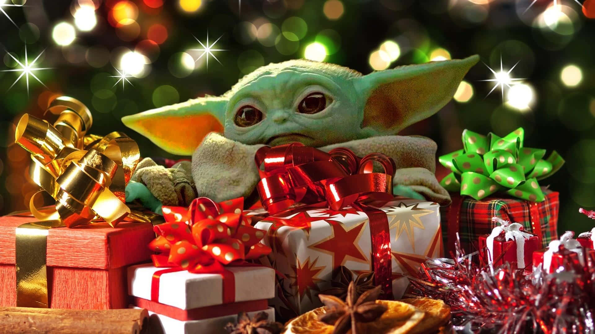 Regalos de Navidad de Baby Yoda Fondos de pantalla