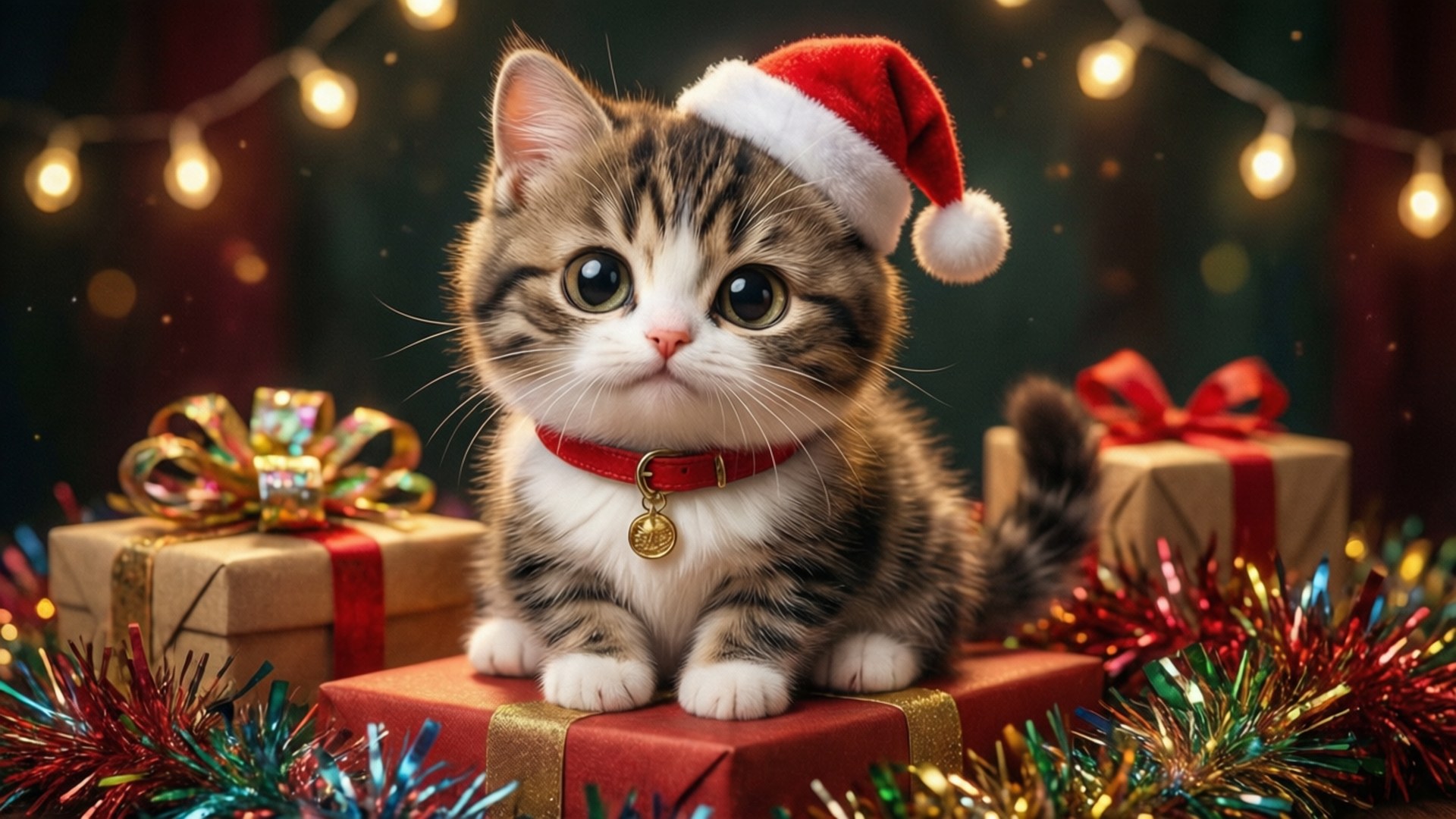 Regalos de Navidad del Gatito Fondos de pantalla