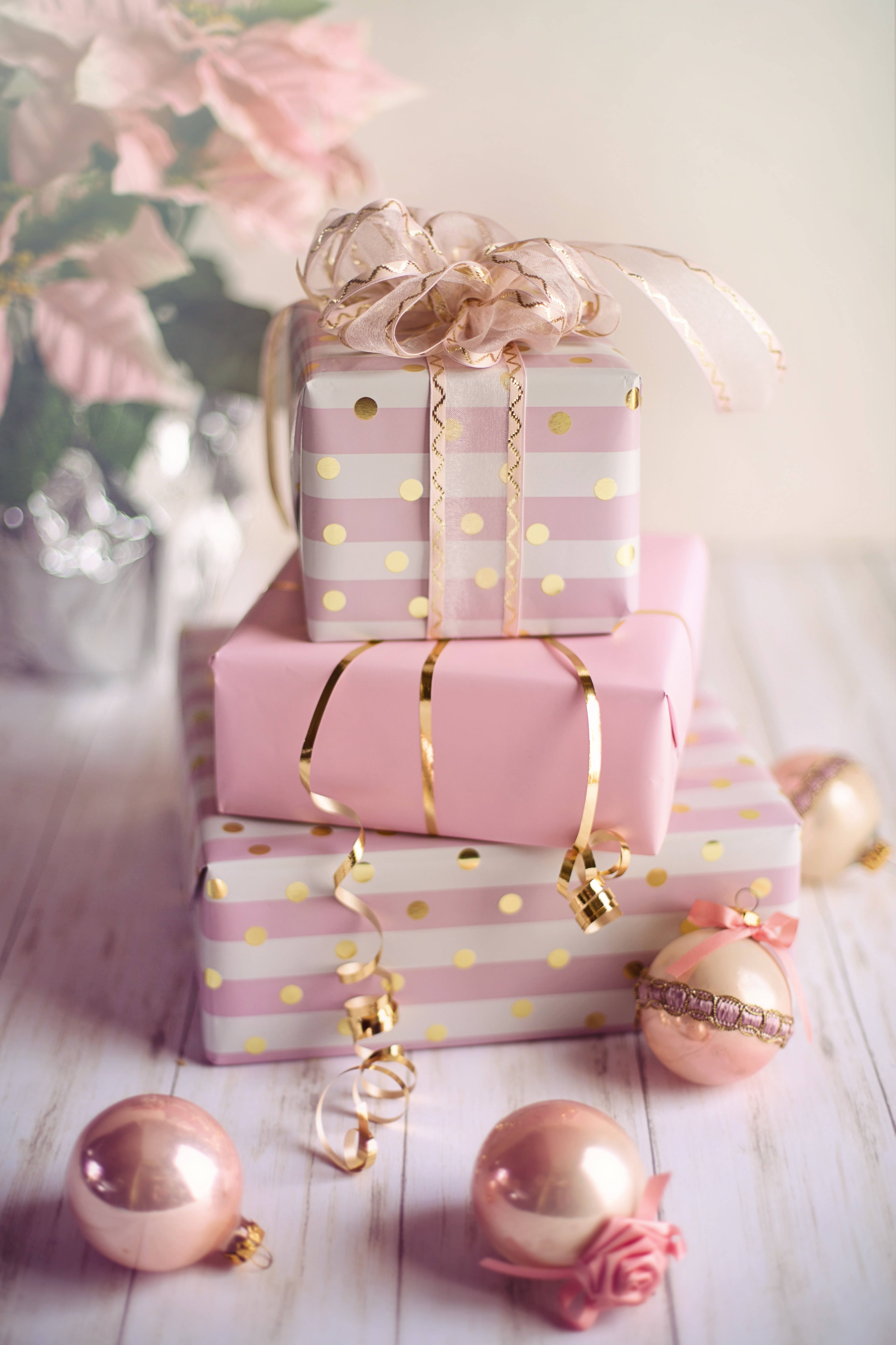 Regalos de Navidad Rosa Estético Fondos de pantalla
