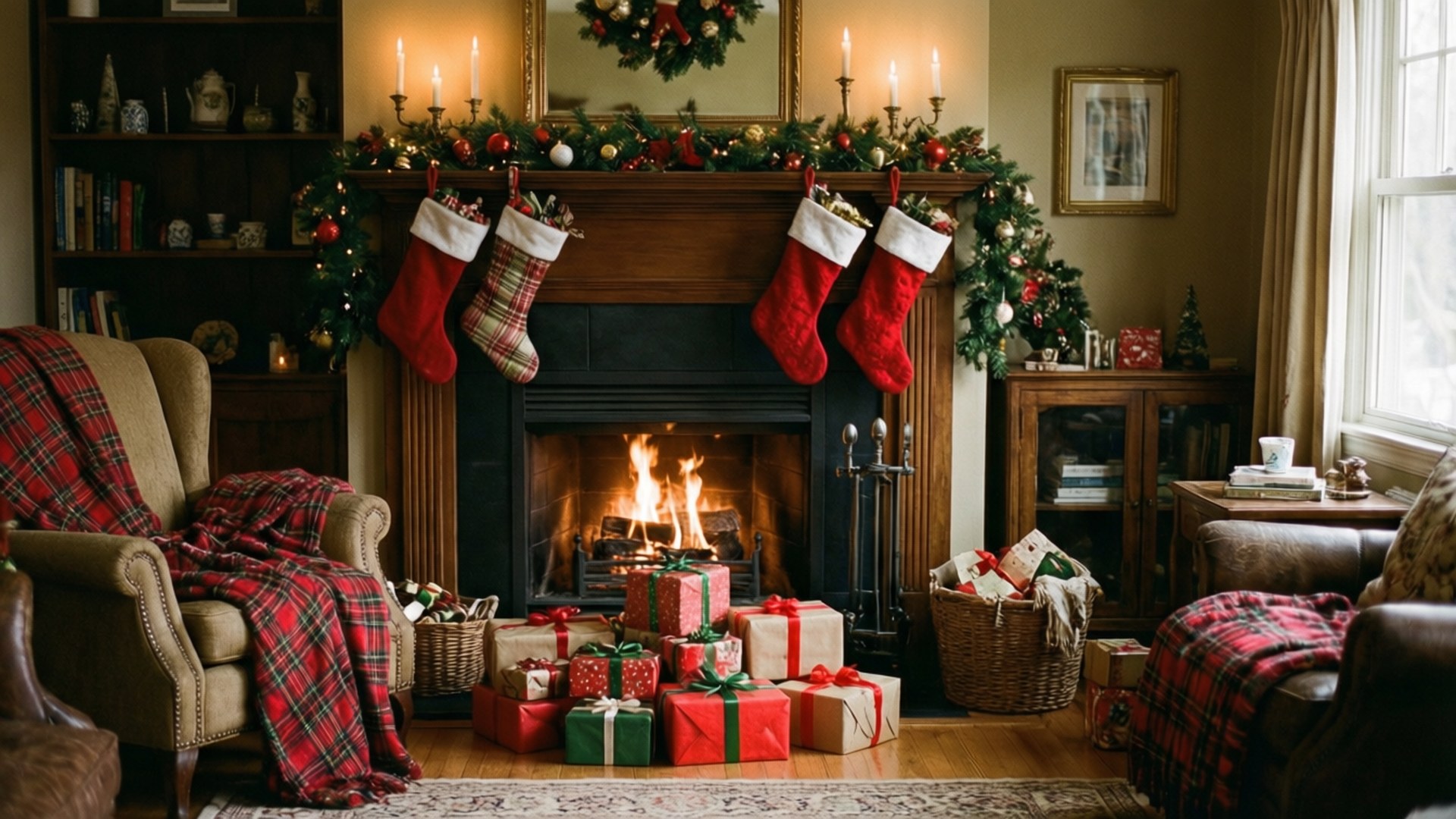 Regalos Junto a la Chimenea Fondos de pantalla