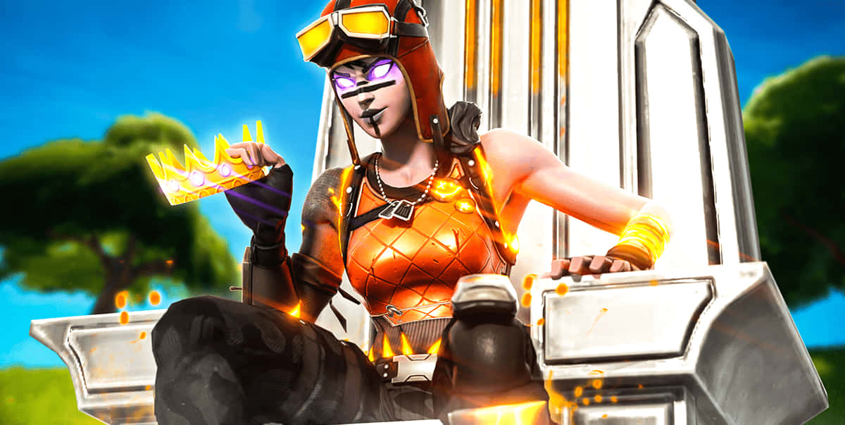 Reina Blaze Fortnite Sentada en un Trono Fondos de pantalla
