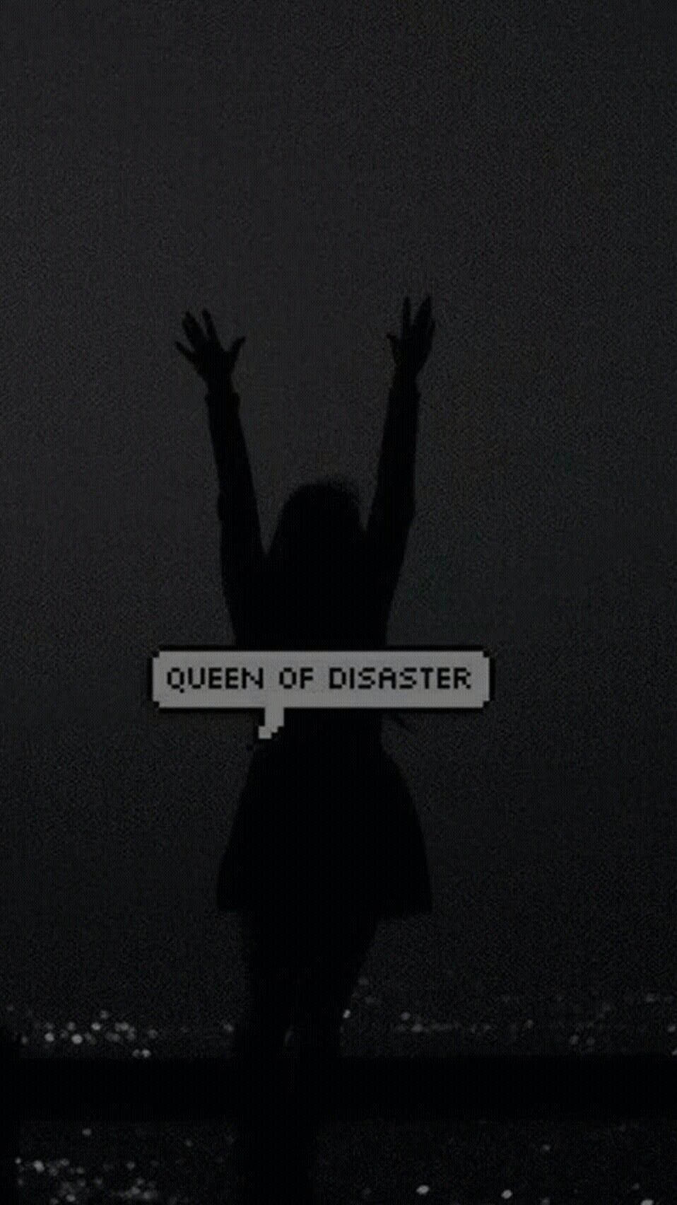 Reina del Desastre sobre Fondo Negro para Teléfono Indie Fondos de pantalla