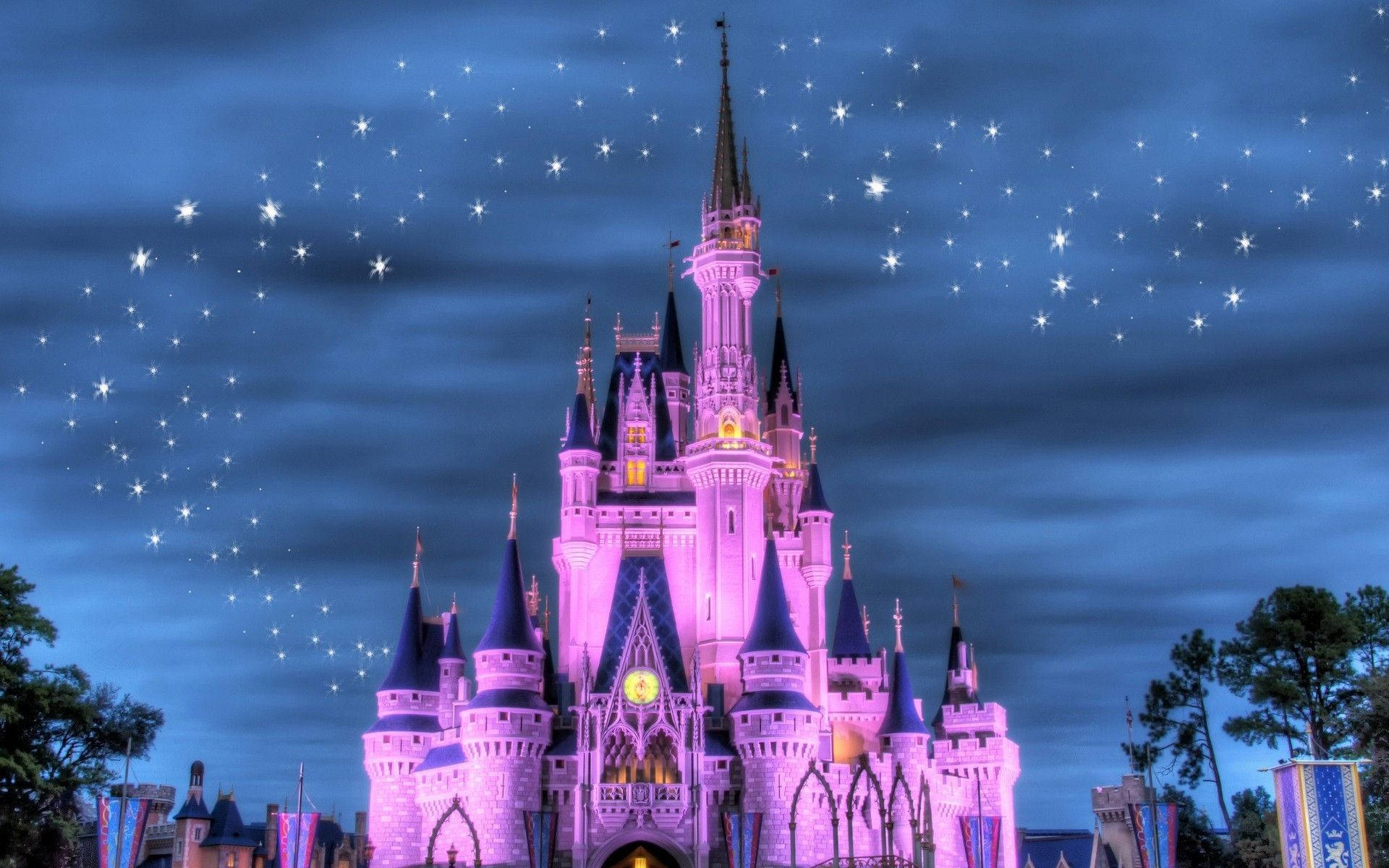 Reino Mágico de Disney con Tema Púrpura 4K Ultra Wide Fondos de pantalla