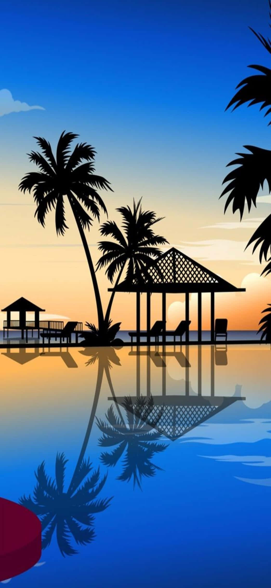 "Relajantes Vacaciones en la Playa con iPhone X" Fondos de pantalla