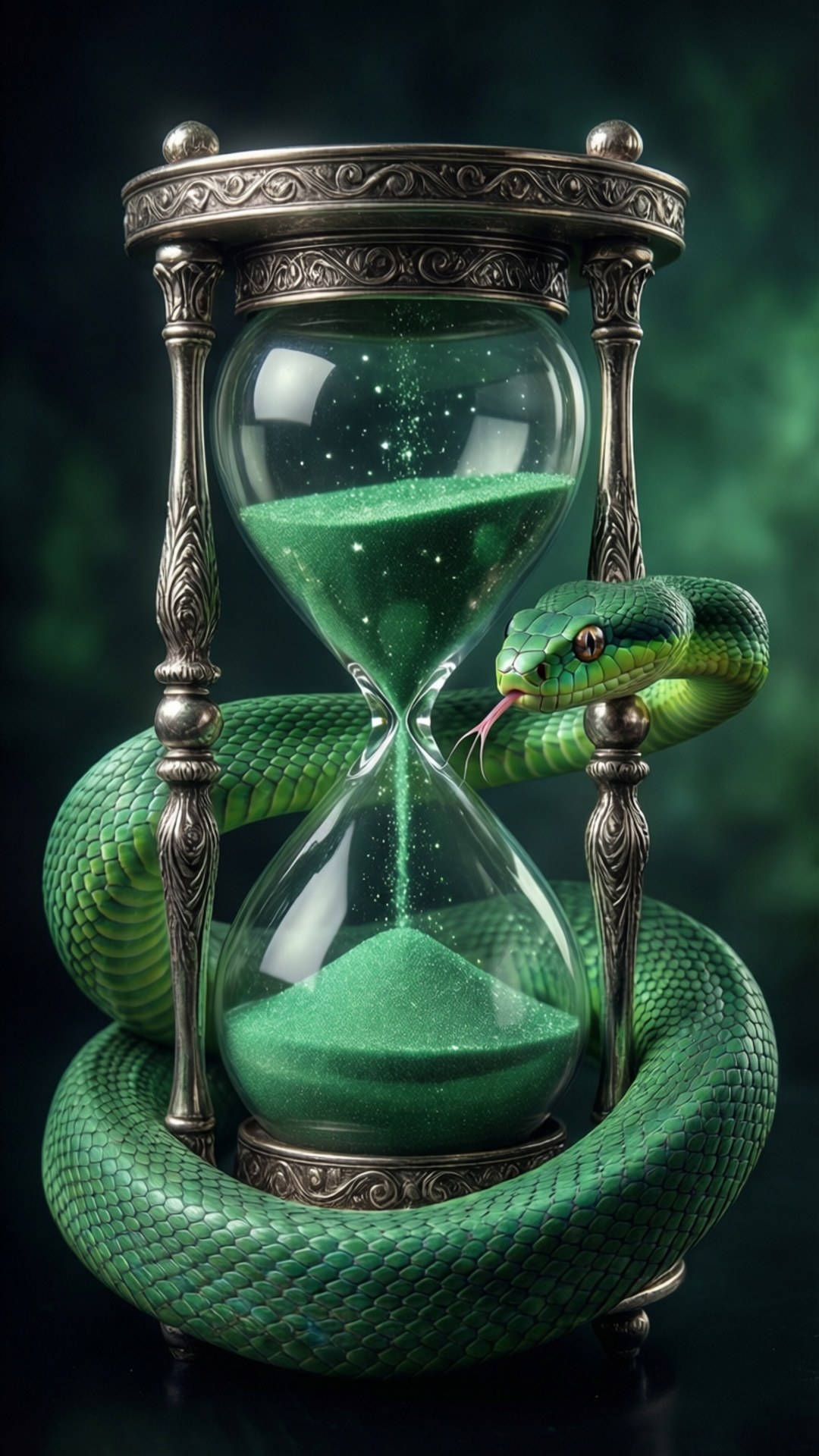Reloj de Arena Esmeralda y Serpiente Fondos de pantalla