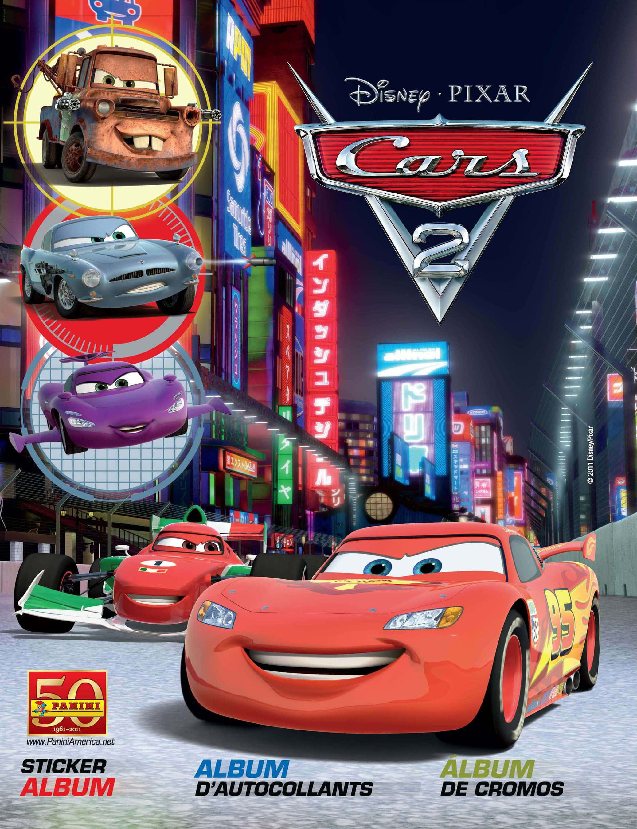 Rendimiento Turboalimentado - Rayo McQueen Corre Alrededor de la Pista en Cars 2 Fondos de pantalla