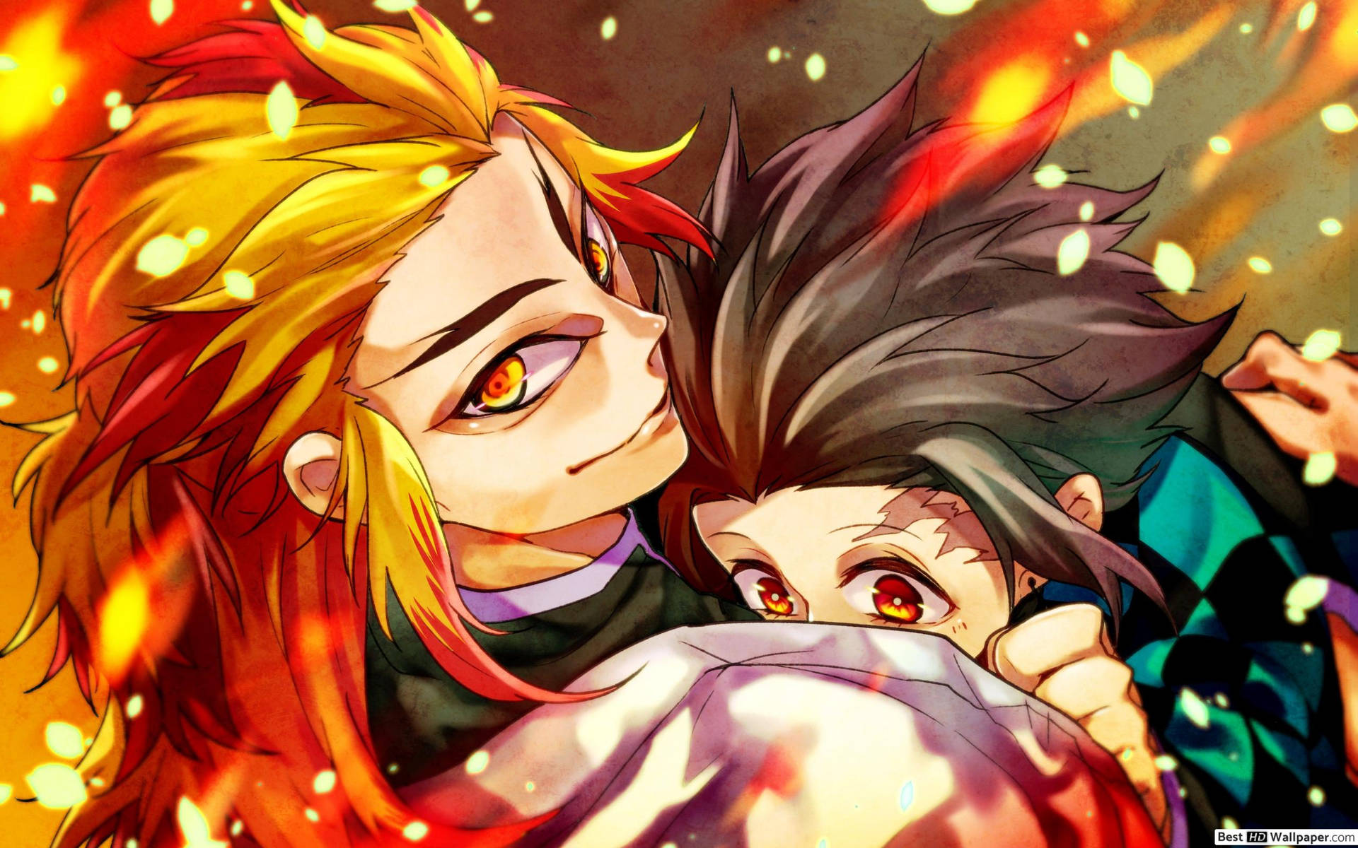 Rengoku y Tanjiro: personajes de Demon Slayer luchando contra el mal Fondos de pantalla