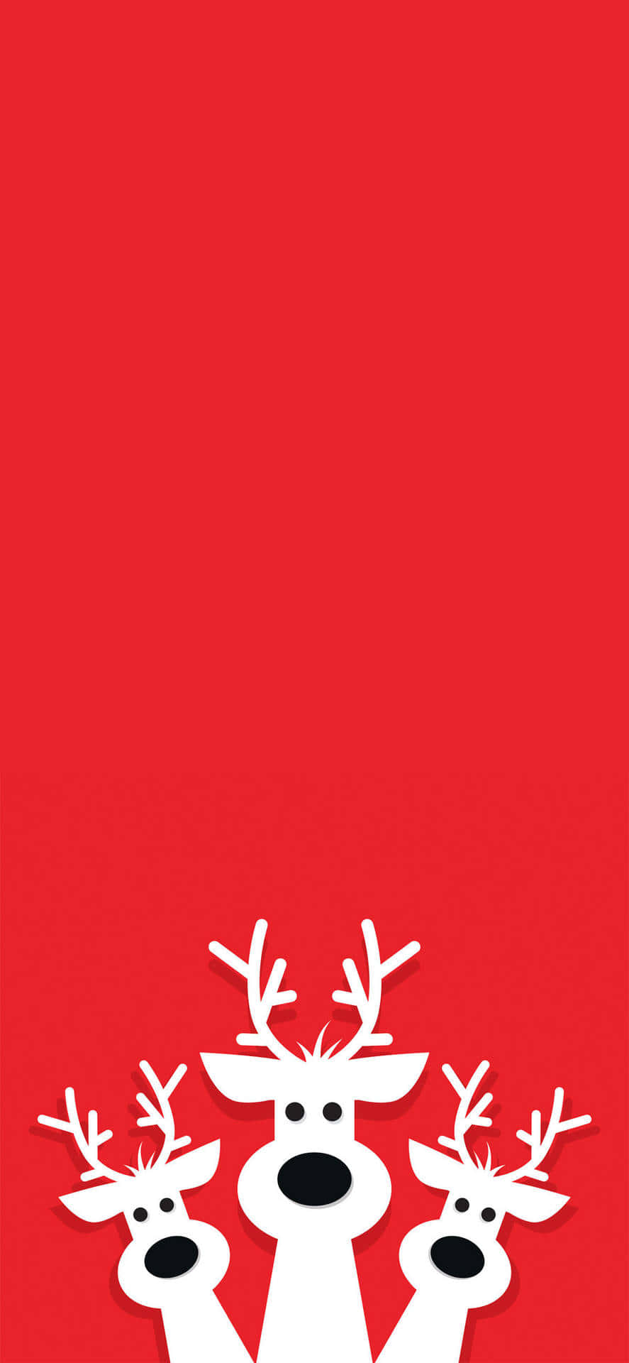 reno navideño sobre fondo rojo Fondos de pantalla