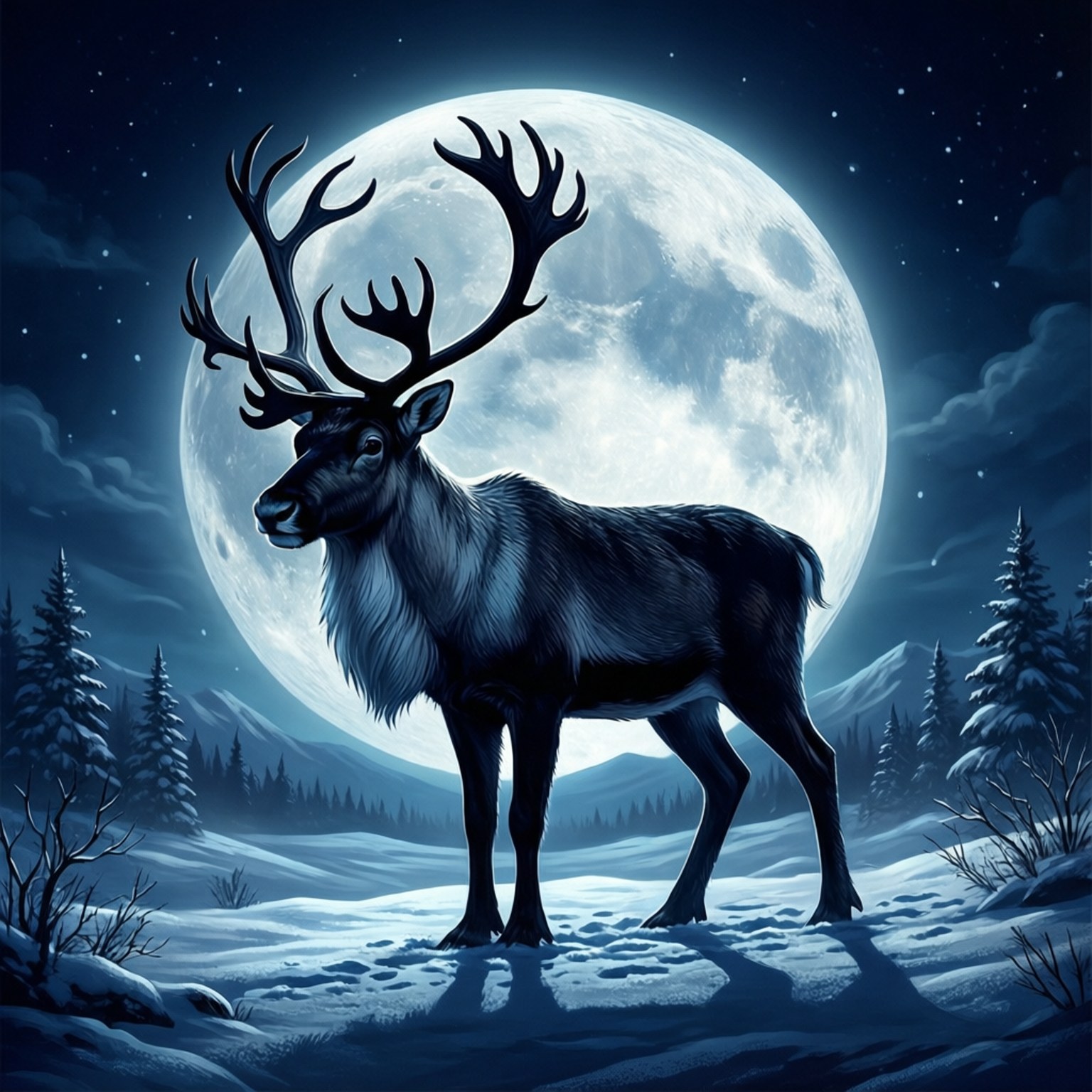 Renos y Luna Llena Fondos de pantalla