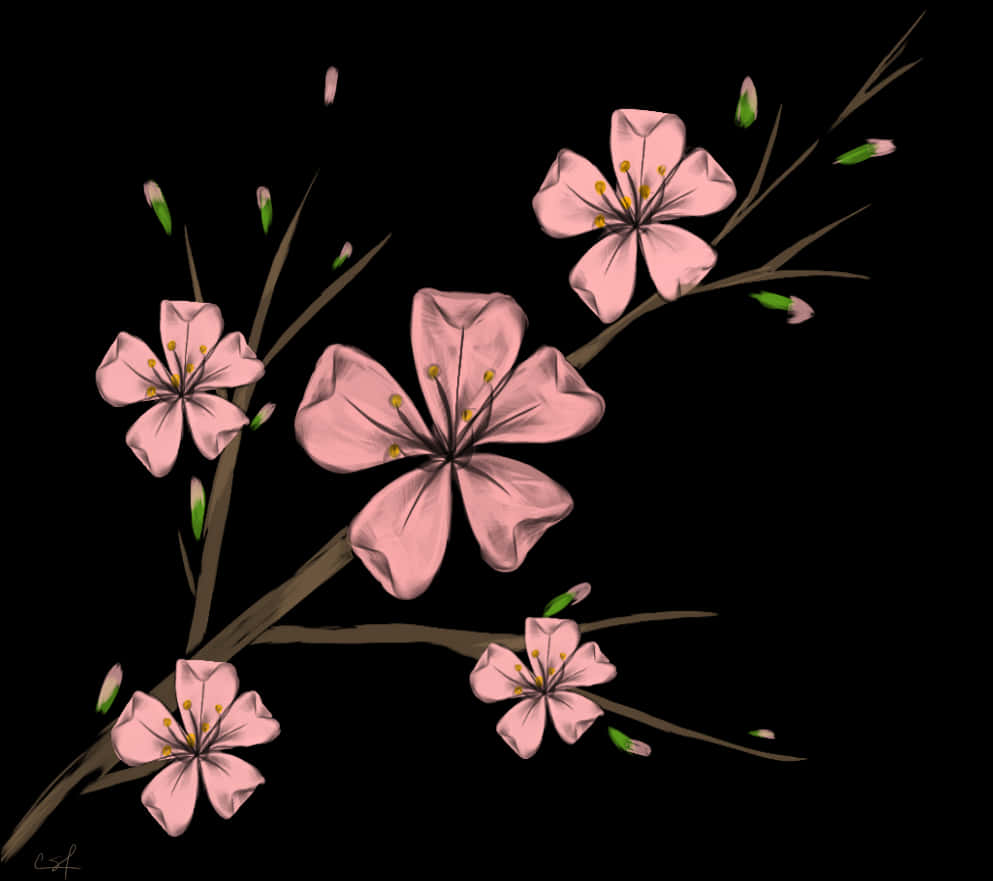 Representación artística de los cerezos en flor Fondos de pantalla