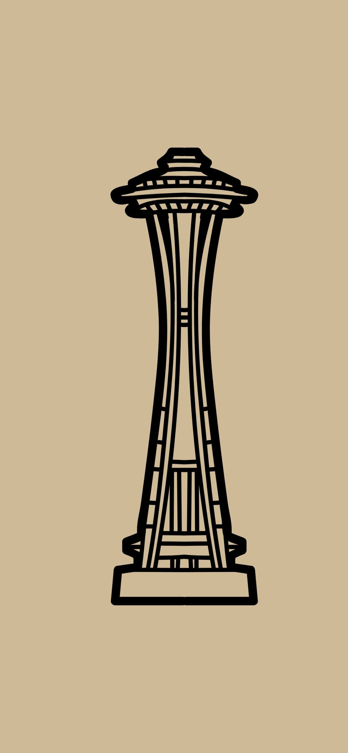 Resplandeciente paisaje urbano de Seattle visto desde arriba de noche Fondos de pantalla