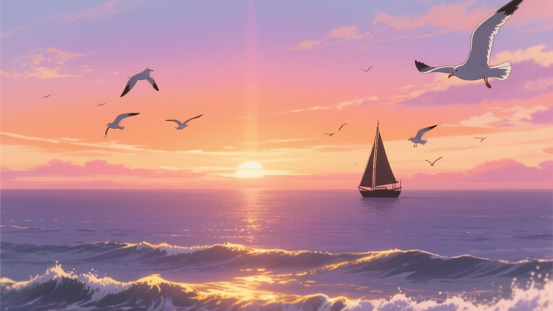 Resplandor del Océano al Atardecer Fondos de pantalla