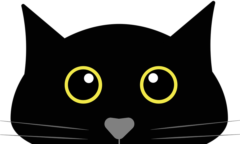 Retrato de Gato Negro de Dibujos Animados Fondos de pantalla