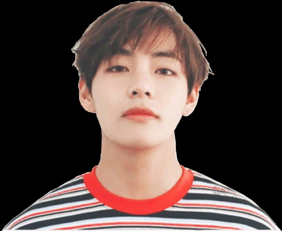 Retrato de Taehyung con camisa a rayas Fondos de pantalla