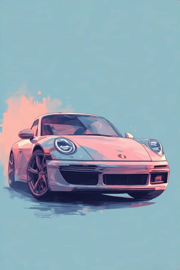 Retrato Elegante y Minimalista del Porsche 911 en Pastel 4K Fondos de pantalla