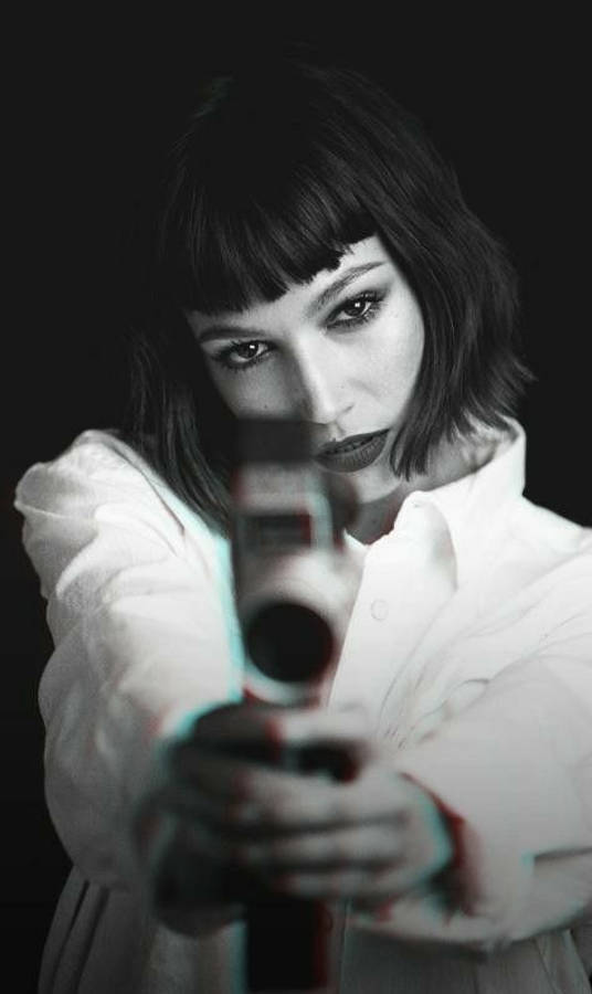 Retrato en blanco y negro de Tokio de La Casa de Papel Fondos de pantalla