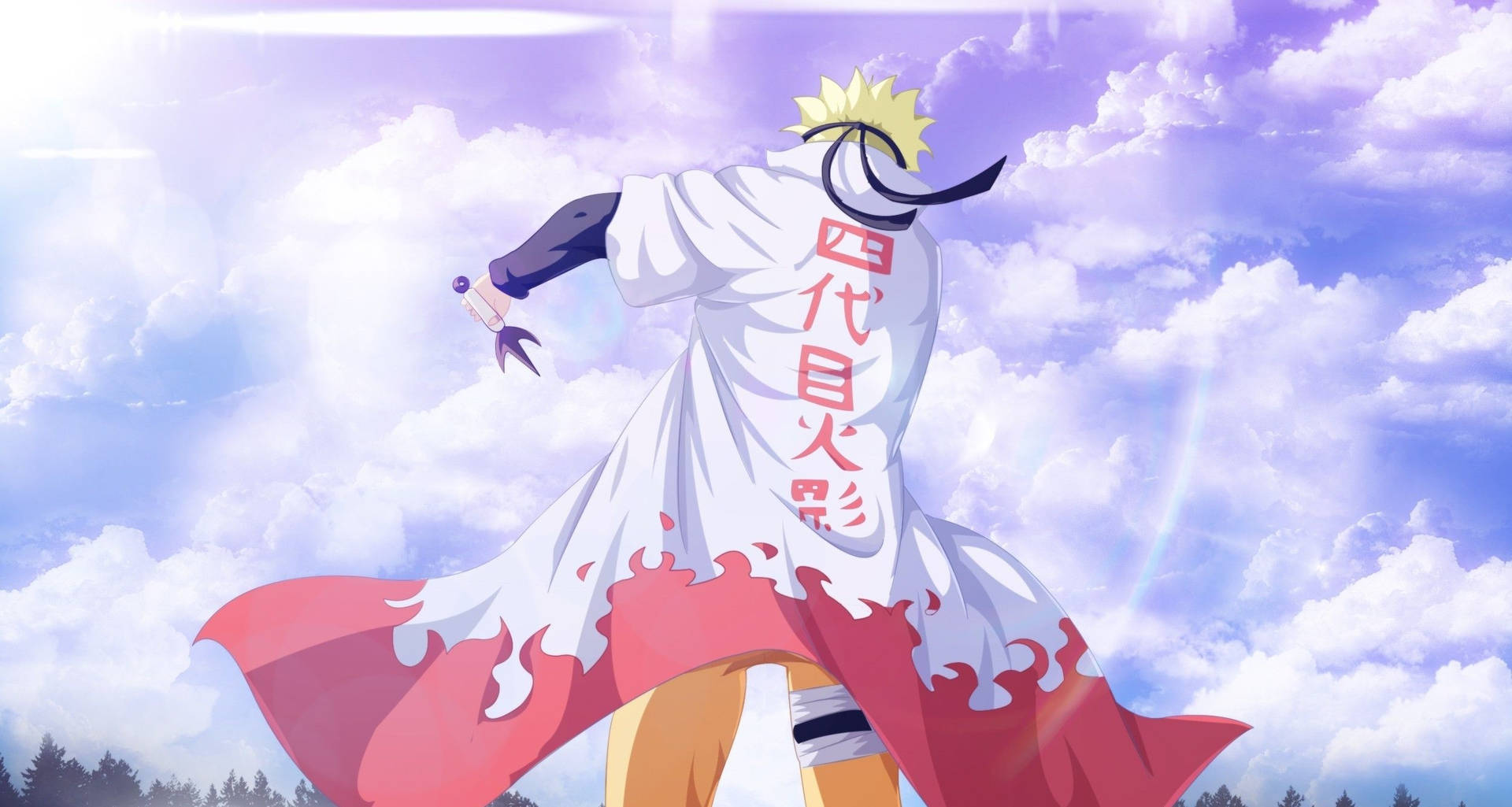 Retrato estético de Naruto Hokage desde atrás Fondos de pantalla