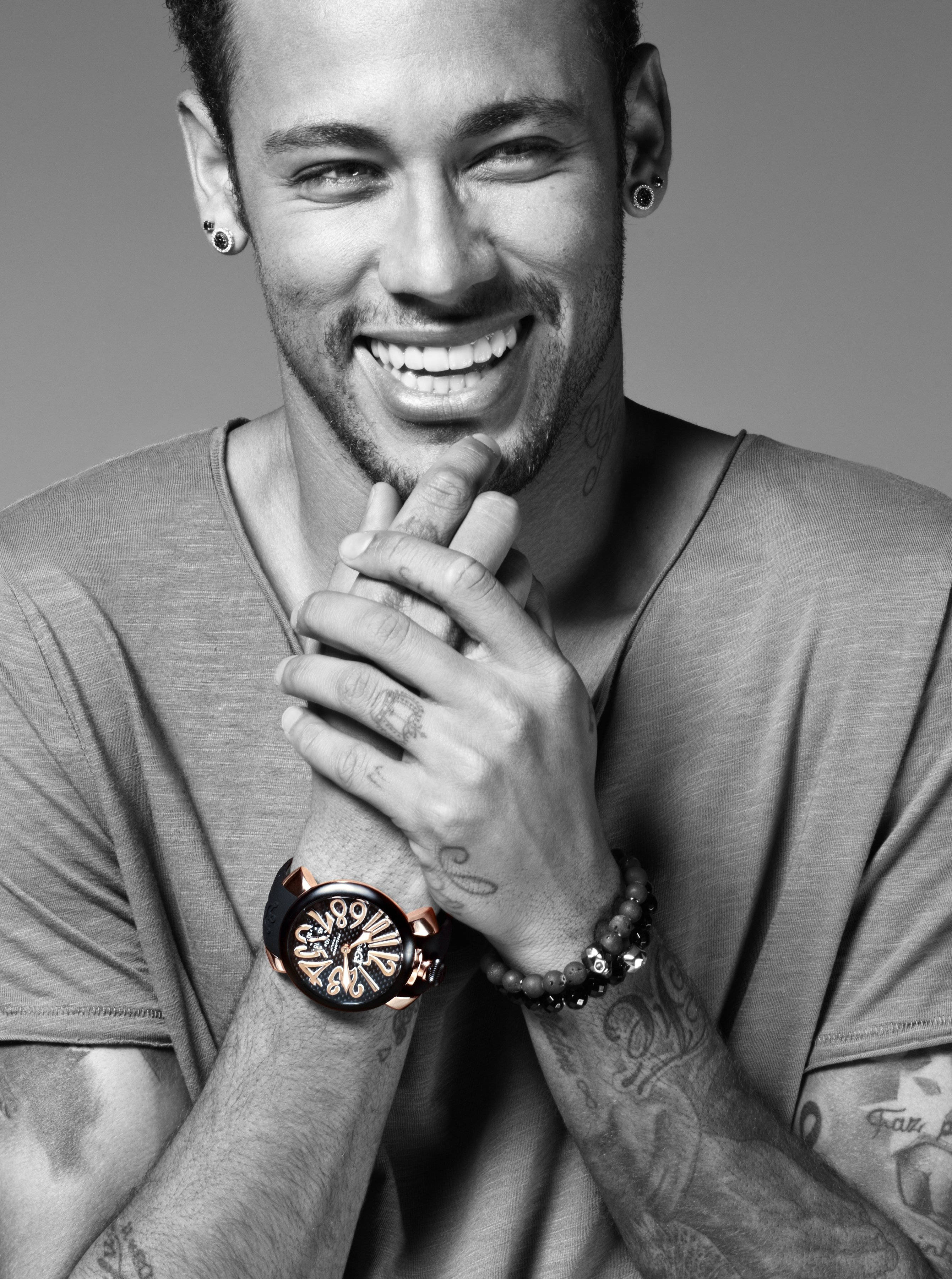 Retrato genial de Neymar Jr. en escala de grises Fondos de pantalla