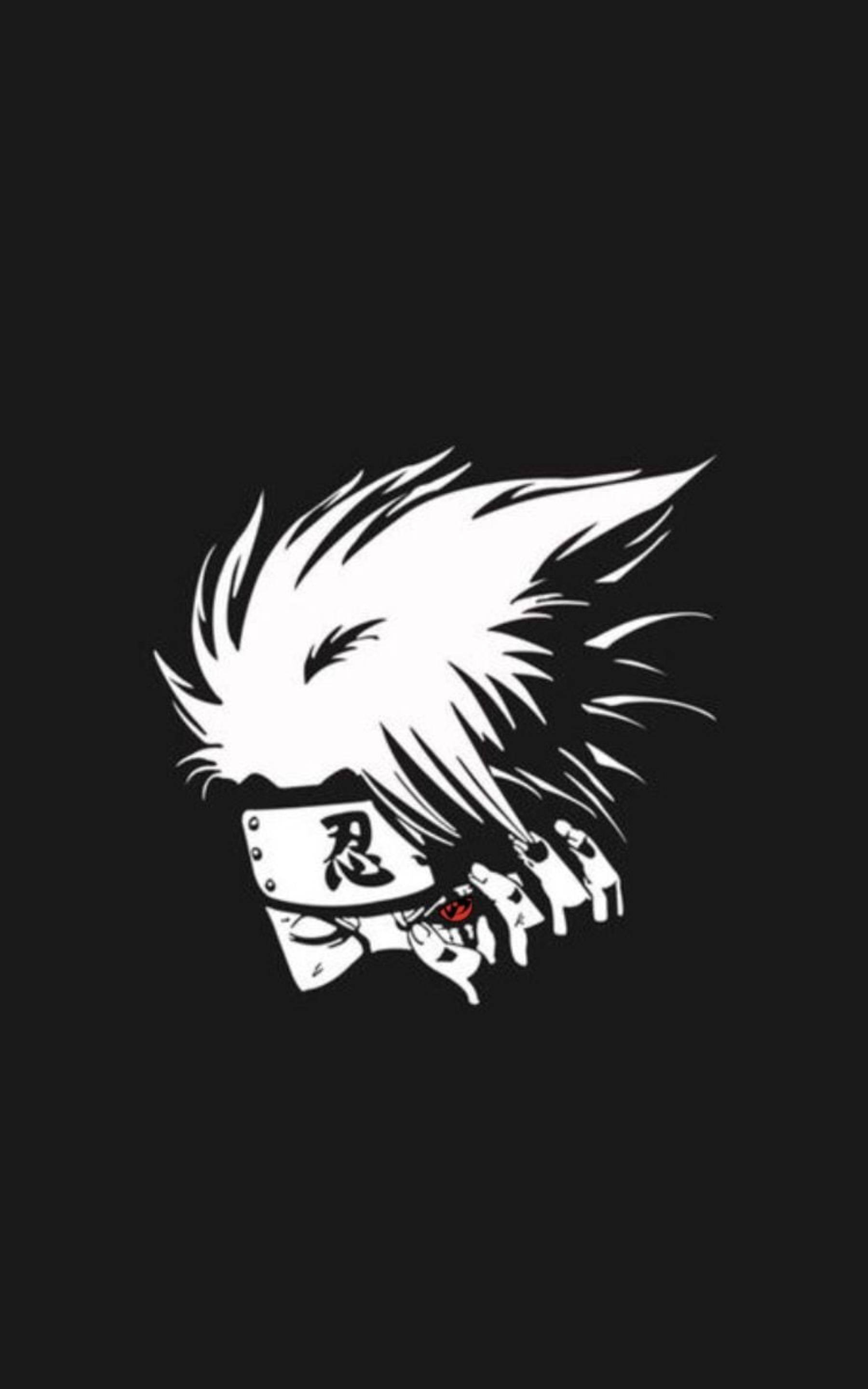 Retrato genial de Kakashi en blanco y negro Fondos de pantalla