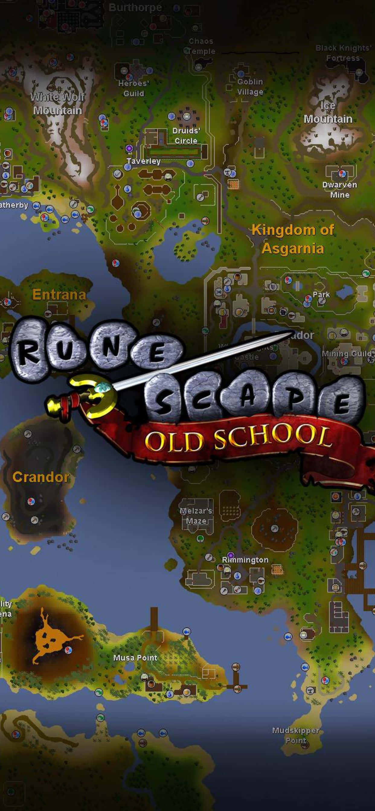 Retrato Mapa iPhone XS Max Runescape Oldschool Fondo Fondos de pantalla