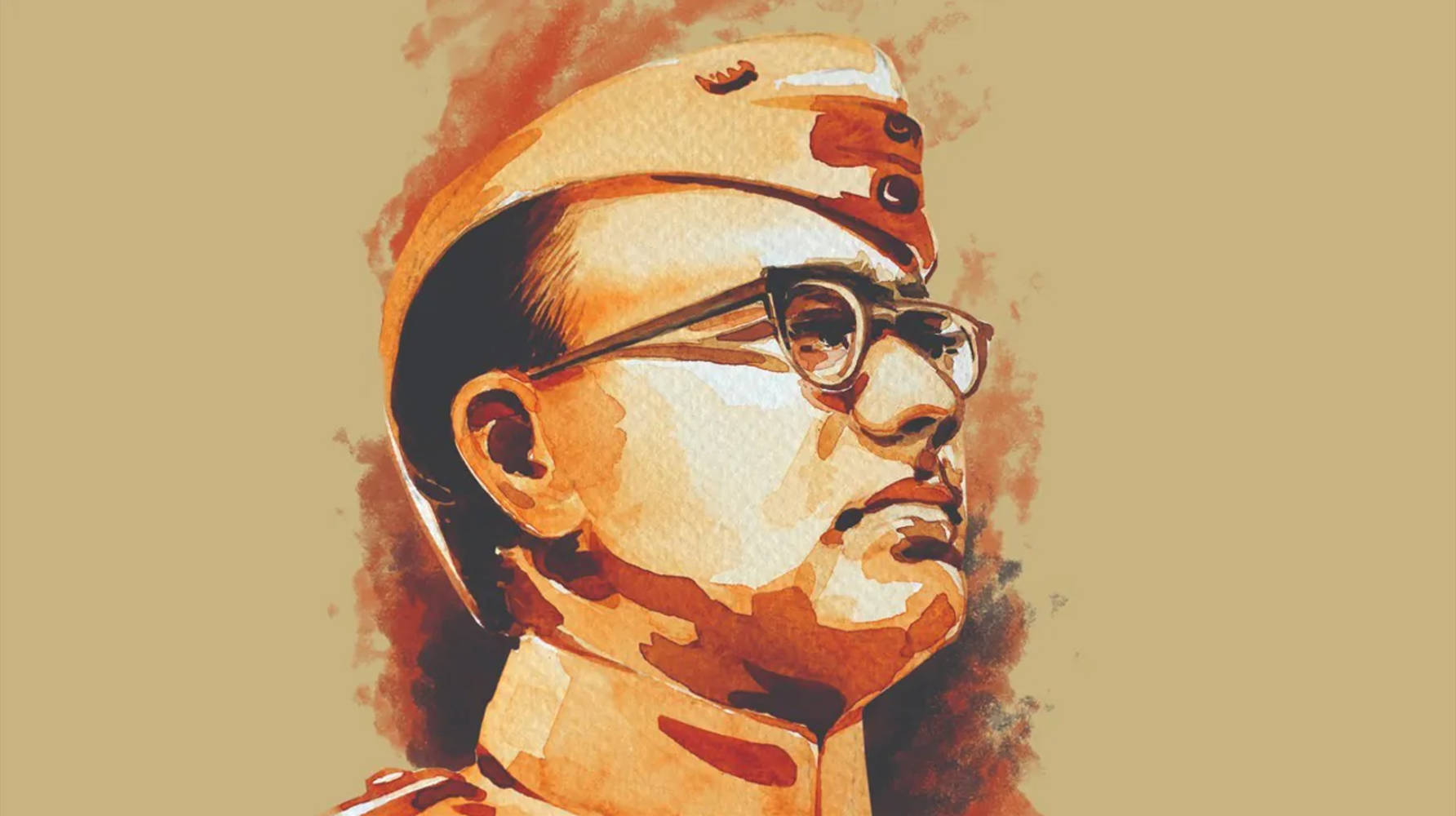 Retrato Marrón y Bronce de Netaji Bose Fondos de pantalla