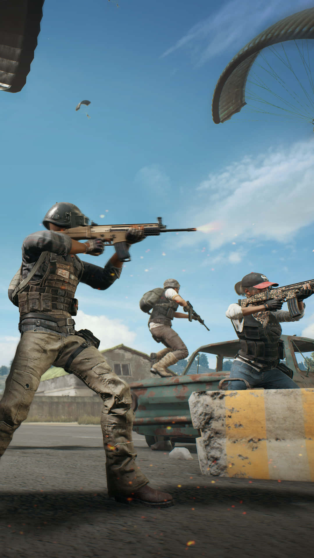 Retrato Pixel 3 de Personajes de Playerunknown's Battlegrounds en Medio del Juego Fondos de pantalla