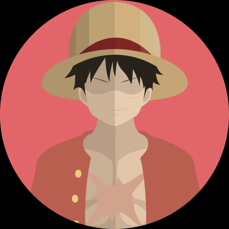 Retrato vectorial de Luffy con sombrero de paja Fondos de pantalla