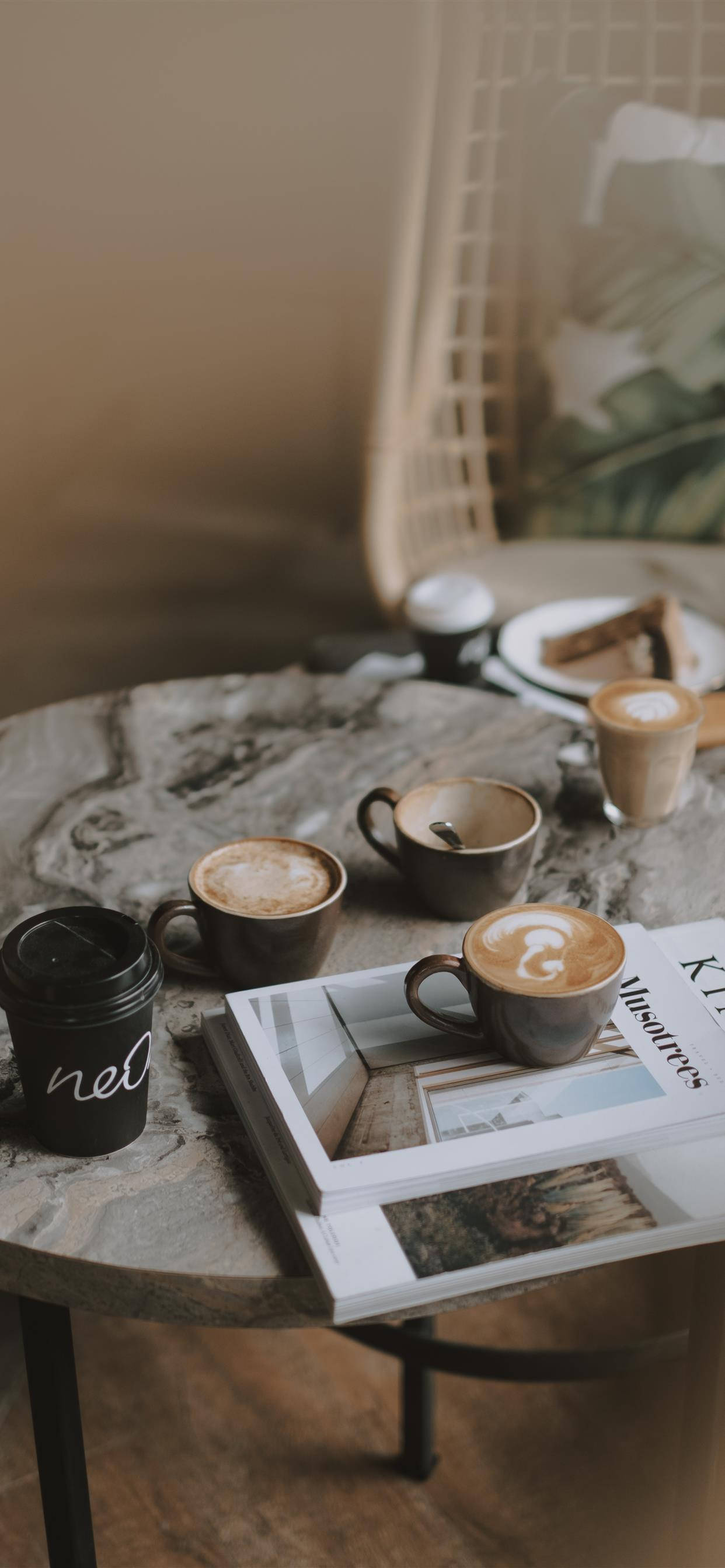 Revistas y Tazas de Café Estético Fondos de pantalla