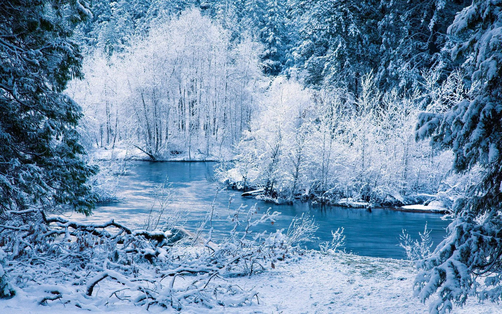 Ribera Blanca de Invierno Fondos de pantalla