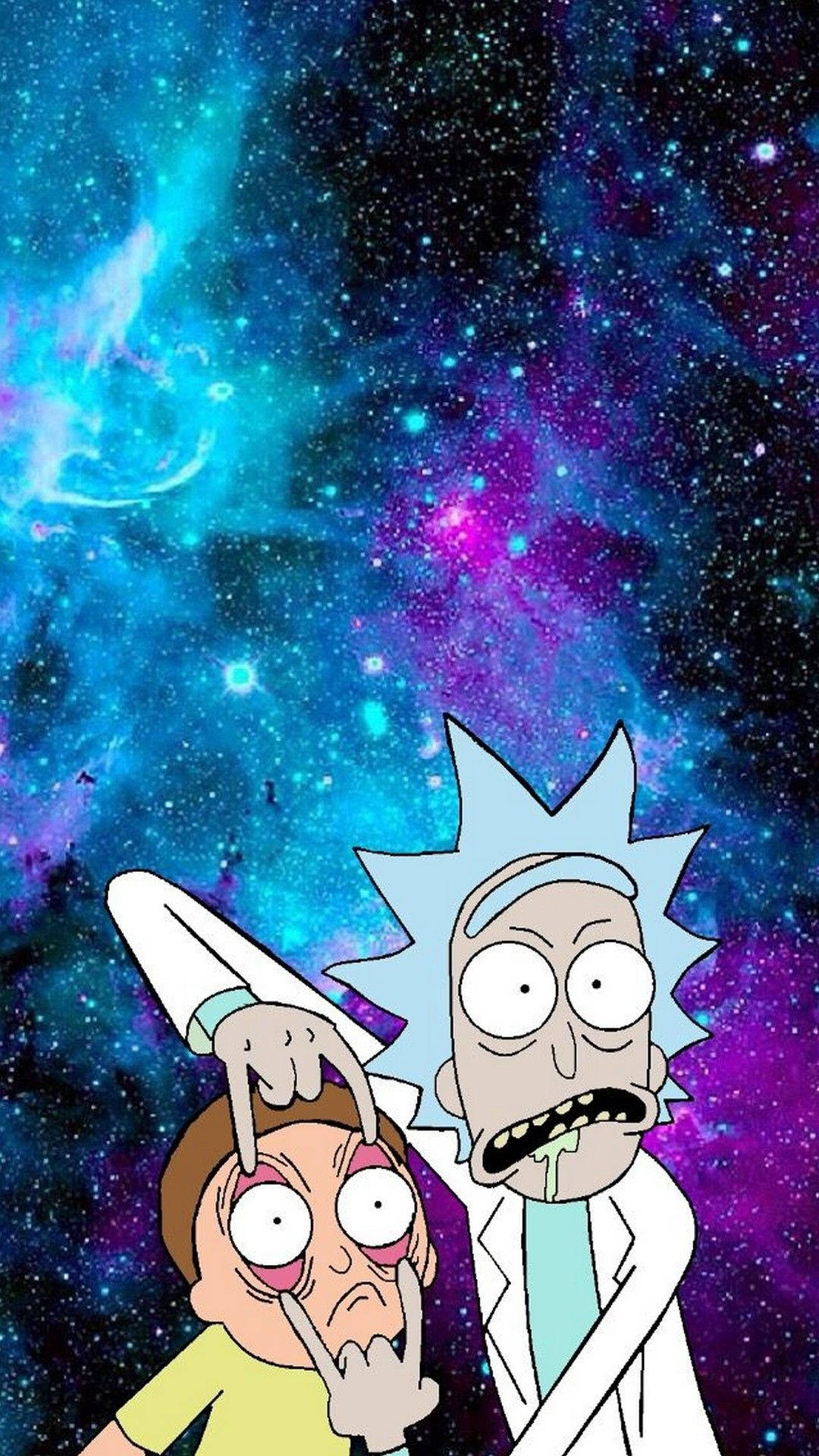 Rick And Morty Teléfono Púrpura Galaxia Fondos de pantalla