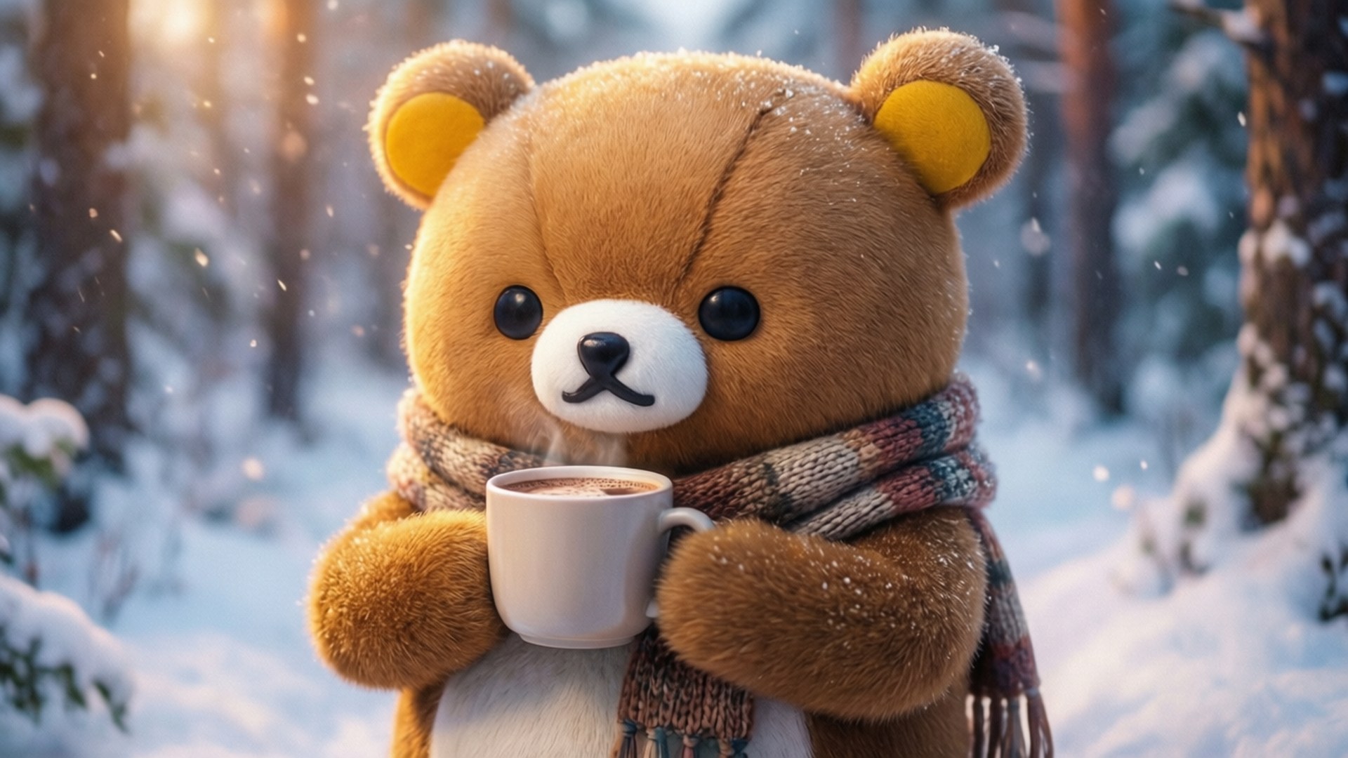 Rilakkuma acogedor en invierno Fondos de pantalla