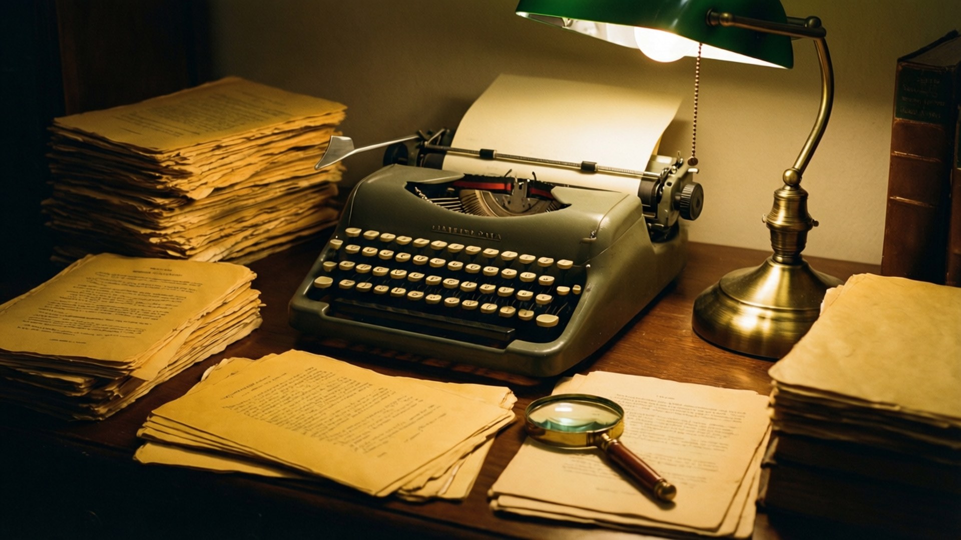 Rincón de Estudio con Máquina de Escribir Fondos de pantalla