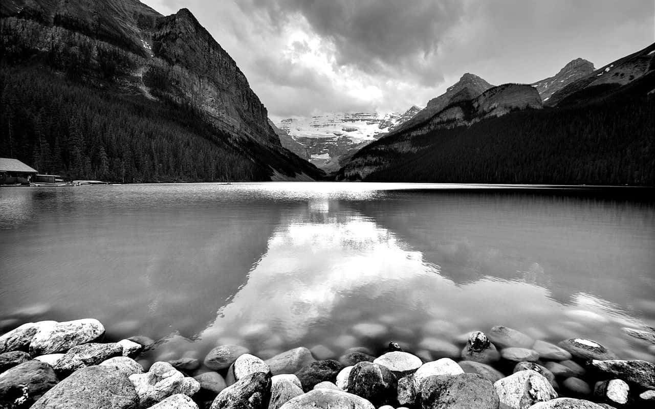 Río en Cañón Blanco y Negro para PC Fondos de pantalla