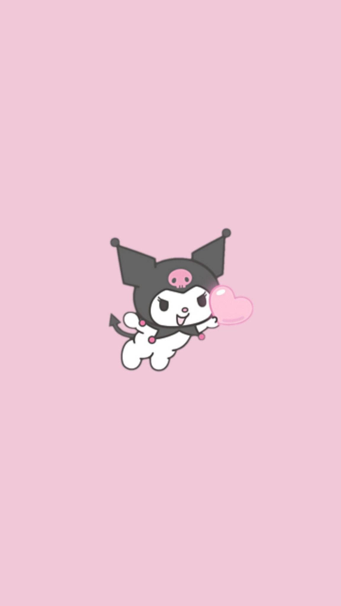 Rival de Mi Melodía Kuromi Sosteniendo un Corazón Fondos de pantalla