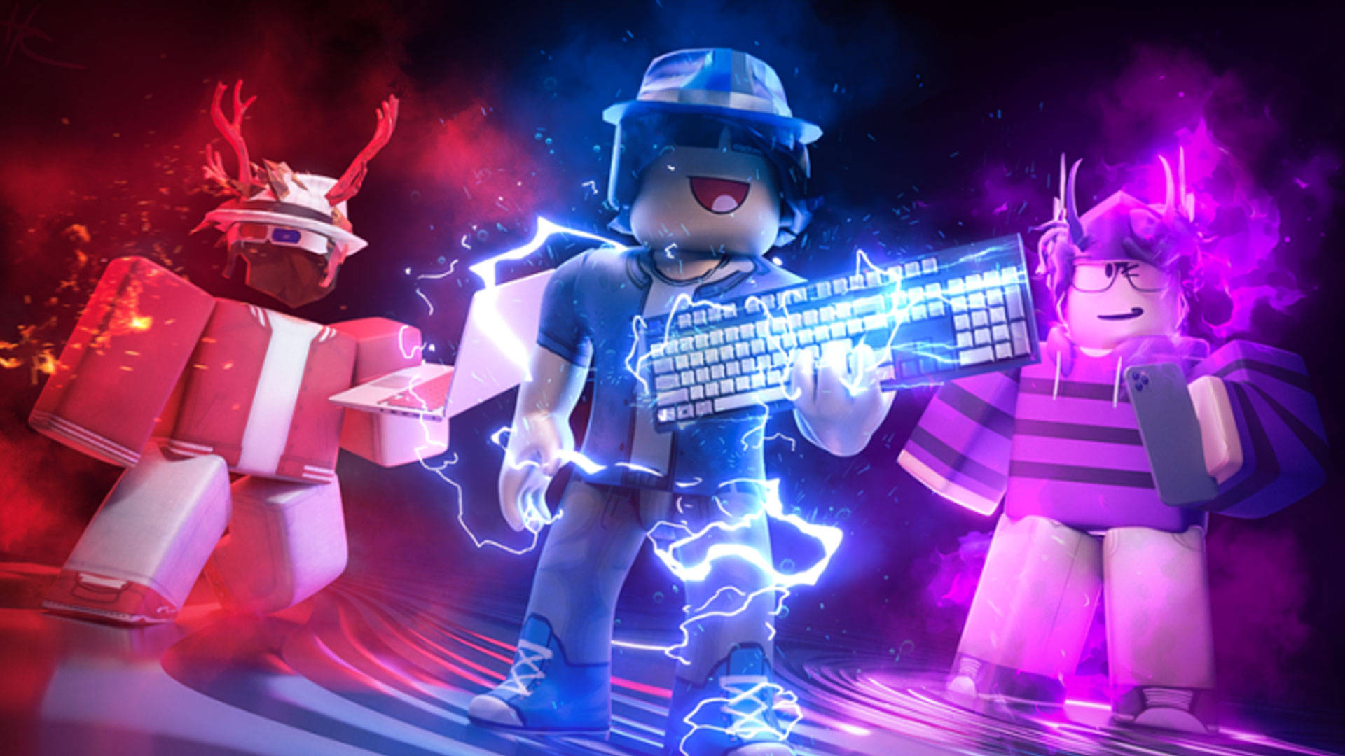 Roblox genial rojo, azul y morado Fondos de pantalla