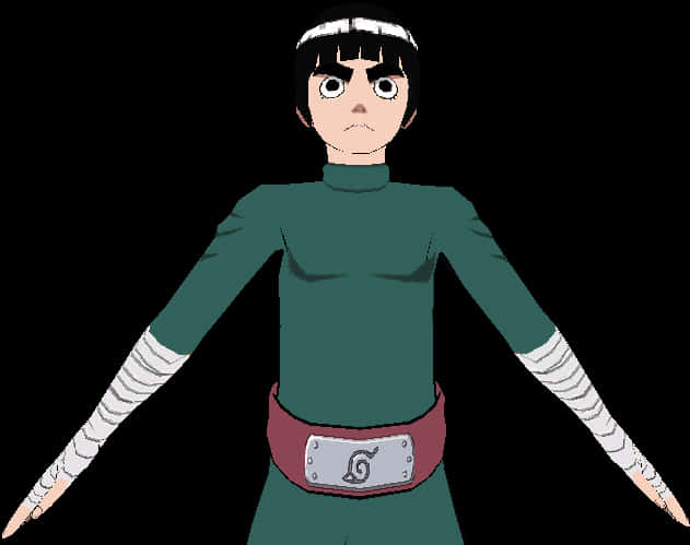 Rock Lee de Pie con Confianza Fondos de pantalla